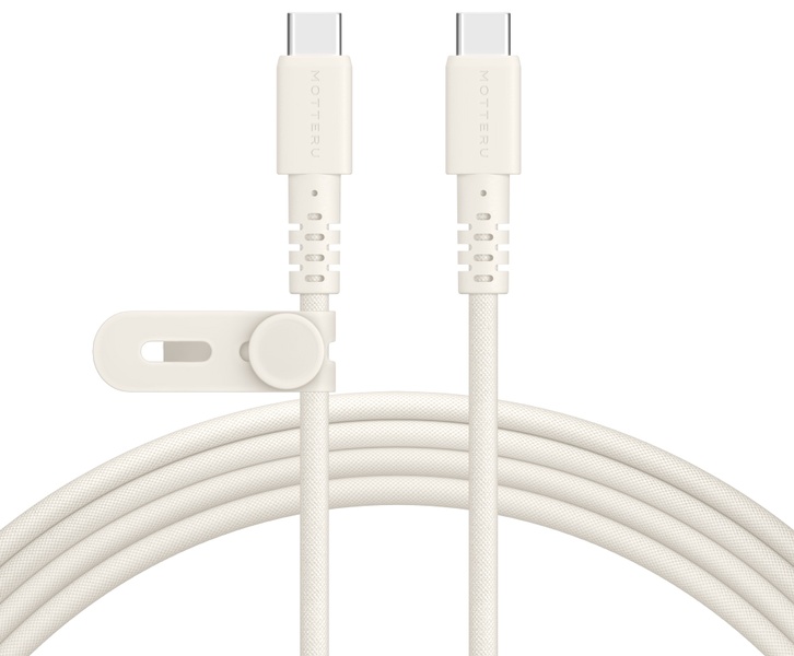 MOT 編み込みケーブル 急速充電 データ転送対応 USB-C to USB-C 2m 2年保証 アーモンドミルク