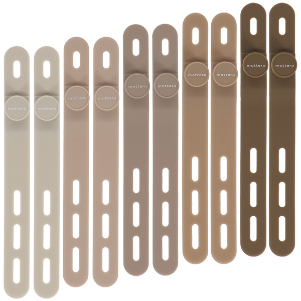 MOTTERU ソフトタッチ ケーブルバンド sofumo シリコン 北欧 10本入り カフェカラー 製品サイズ約13(W)×10(D)×120(H)mm