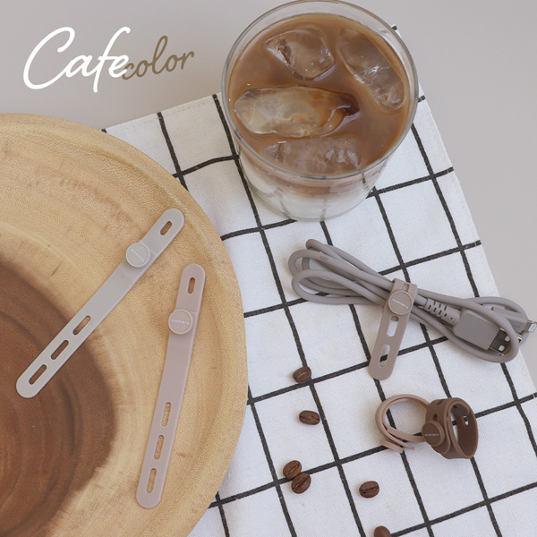 MOTTERU ソフトタッチ ケーブルバンド sofumo シリコン 北欧 10本入り カフェカラー 製品サイズ約13(W)×10(D)×120(H)mm