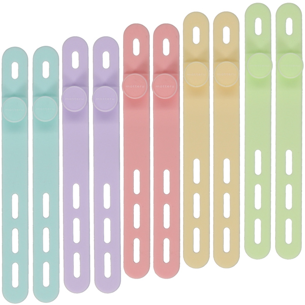 MOTTERU ソフトタッチ ケーブルバンド sofumo シリコン 北欧 10本入り シャーベットカラー 製品サイズ約13(W)mm×10(D)mm×120(H)mm