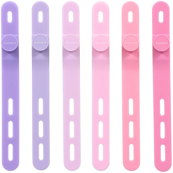 MOTTERU ソフトタッチ ケーブルバンド sofumo シリコン 北欧 6本入り （コットンキャンディカラー） 製品サイズ約13(W)×10(D)×120(H)mm