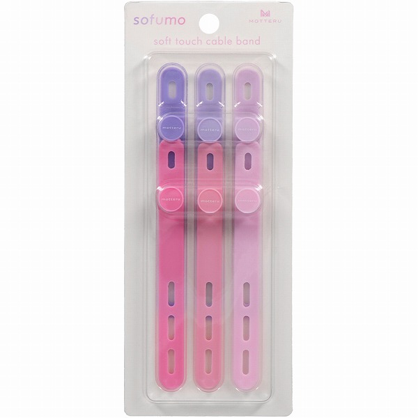 MOTTERU ソフトタッチ ケーブルバンド sofumo シリコン 北欧 6本入り （コットンキャンディカラー） 製品サイズ約13(W)×10(D)×120(H)mm