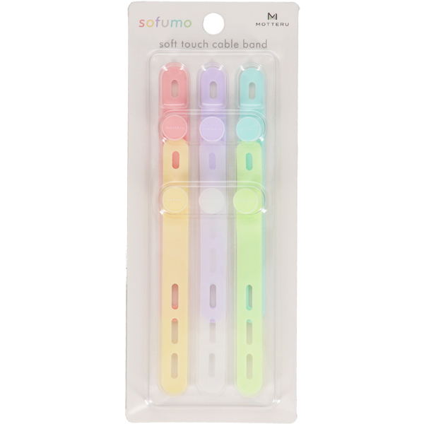 MOTTERU ソフトタッチ ケーブルバンド sofumo シリコン 北欧 6本入り シャーベットカラー 製品サイズ約13(W)mm×10(D)mm×120(H)mm