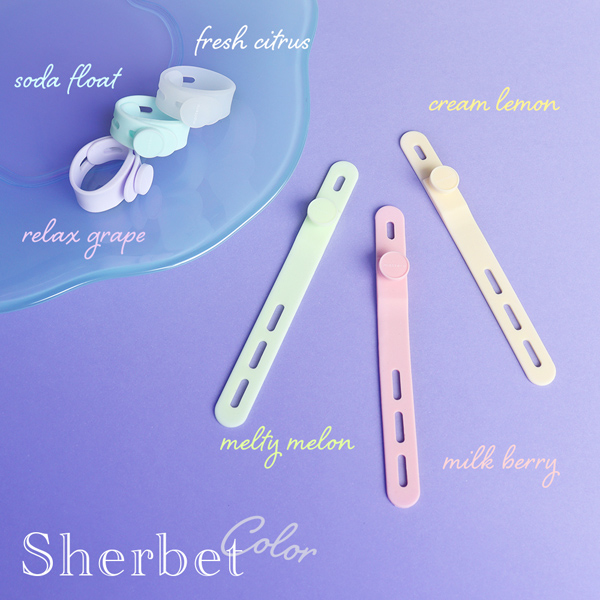 MOTTERU ソフトタッチ ケーブルバンド sofumo シリコン 北欧 6本入り シャーベットカラー 製品サイズ約13(W)mm×10(D)mm×120(H)mm