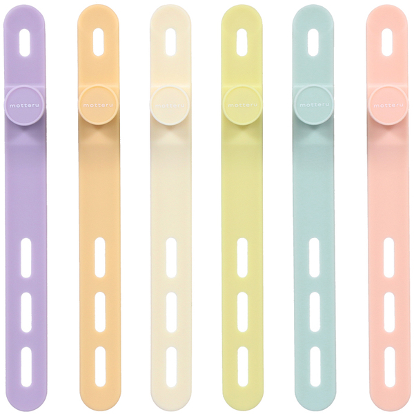 MOTTERU ソフトタッチ ケーブルバンド sofumo シリコン 北欧 6本入り （トイカラー） 製品サイズ約13(W)×10(D)×120(H)mm