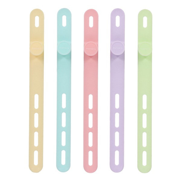 MOTTERU ソフトタッチ ケーブルバンド sofumo シリコン 北欧 4つ穴タイプ （シャーベットカラー） 製品サイズ約13(W)×10(D)×150(H)mm