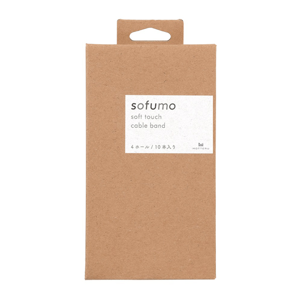 MOTTERU sofumo ソフトタッチ シリコンケーブルバンド 10本セット 4つ穴タイプ 繰り返し使える 全1色 ブラック 製品サイズ約13(W)×10(D)×150(H)mm
