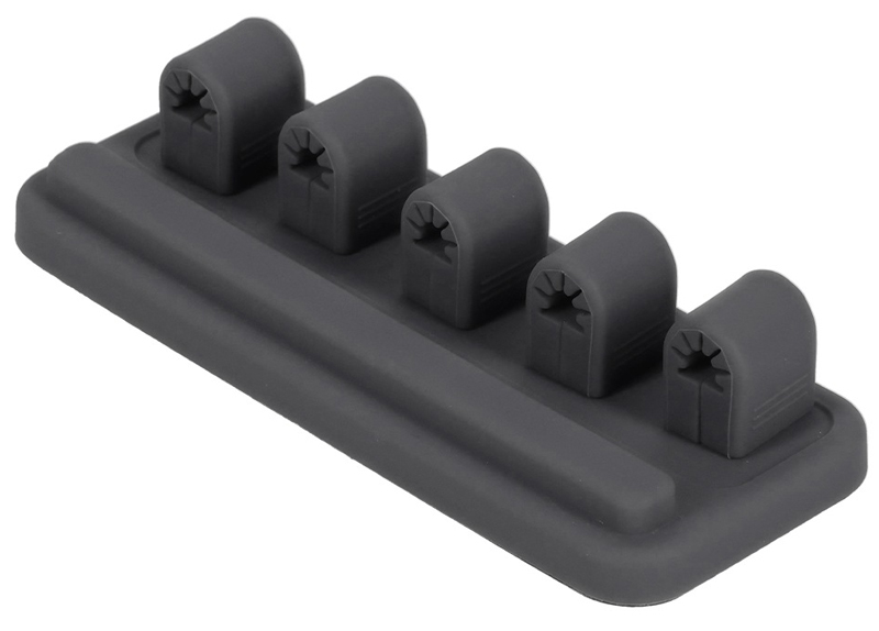 MOTTERU マグネットケーブルクリップ シリコン ケーブル収納 スモーキーブラック（MOT-CBCLIP04） 製品サイズ約90(W)×36(D)×20(H)mm