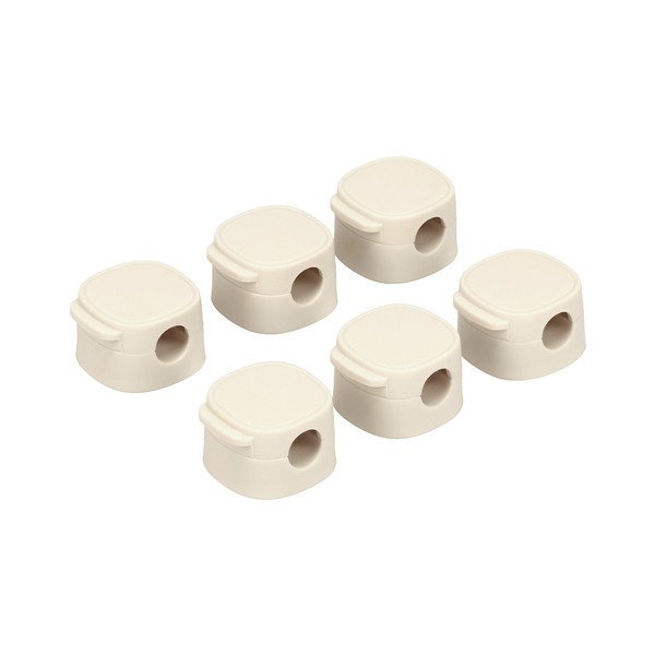 MOTTERU sofumo マグネット ケーブルクリップ 6個セット 整理整頓 磁石 両面シール 跡が残らない 全6色 アーモンドミルク 製品サイズ約22(W)×22(D)×14(H)mm