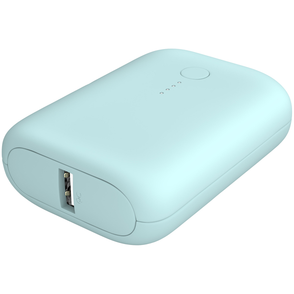 MOTTERU 国内最小最軽量 モバイルバッテリー 大容量10000mAh スマホ約3回分充電 パウダーブルー 製品サイズ約78(W)×25(D)×58(H)mm