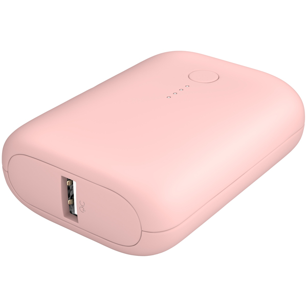 MOTTERU 国内最小最軽量 モバイルバッテリー 大容量10000mAh スマホ約3回分充電 シェルピンク 製品サイズ約78(W)×25(D)×58(H)mm