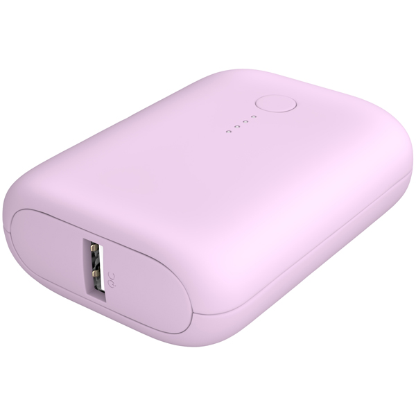 MOTTERU 国内最小最軽量 モバイルバッテリー 大容量10000mAh スマホ約3回分充電 ペールアイリス 製品サイズ約78(W)×25(D)×58(H)mm