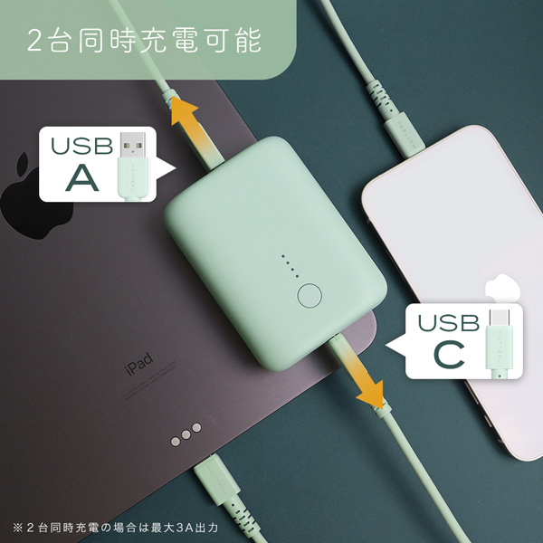 MOTTERU 国内最小最軽量 モバイルバッテリー 大容量10000mAh パウダーブルー 製品サイズ約78(W)×25(D)×58(H)mm