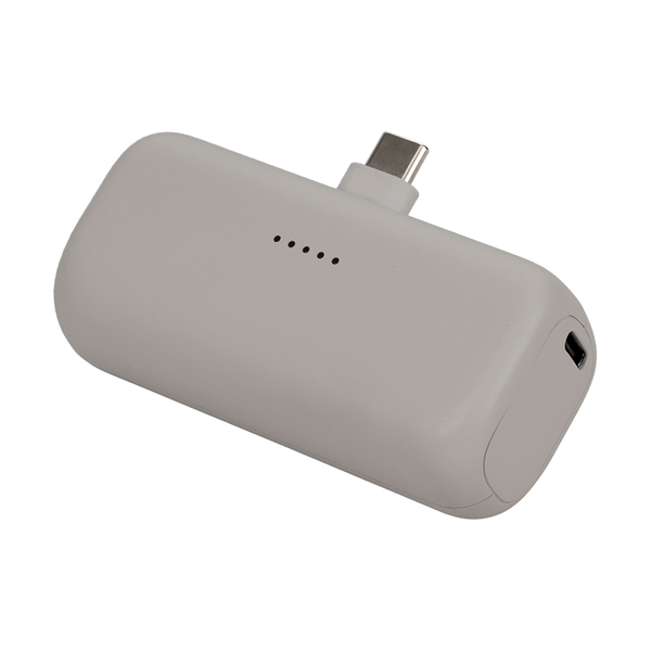 MOTTERU ダイレクトモバイルバッテリー 5000mAh PD20W対応 USB-Cコネクタ 2台同時充電 PSE適合製品 2年保証 ラテグレージュ 製品サイズ約79(W)×26(D)×36.5(H)mm