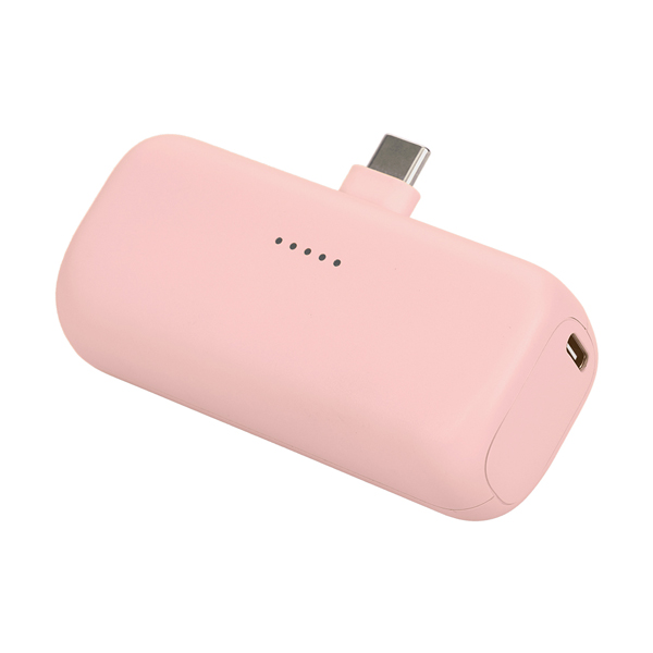 MOTTERU ダイレクトモバイルバッテリー 5000mAh PD20W出力対応 USB-Cコネクタ 2台同時充電 PSE適合製品 2年保証 シェルピンク 製品サイズ約79(W)×26(D)×36.5(H)mm