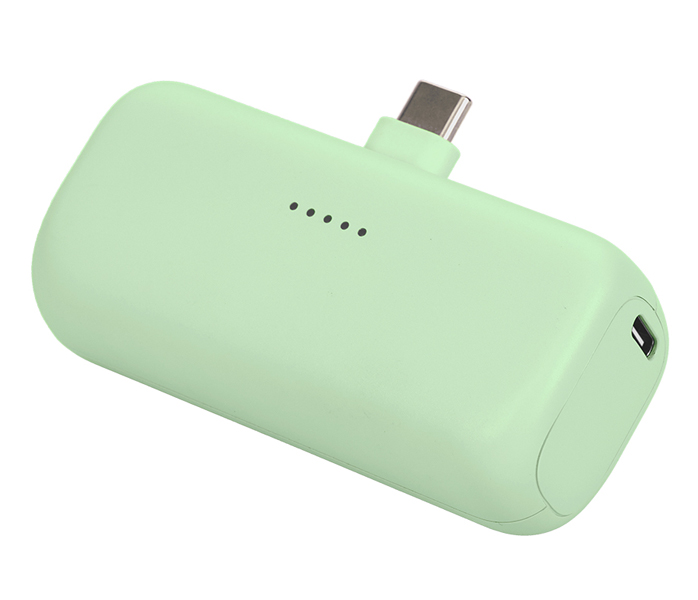 MOTTERU ダイレクトモバイルバッテリー 5000mAh PD20W出力対応 USB-Cコネクタ 2台同時充電 PSE適合製品 2年保証 ピスタチオ 製品サイズ約79(W)×26(D)×36.5(H)mm