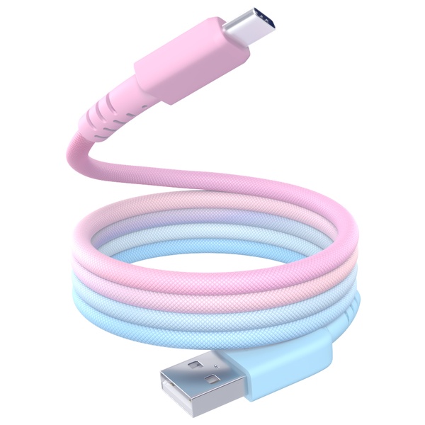 MOTTERU マグネットケーブル グラデーション USB-A to USB-C 1m 磁力でまとまる 急速充電 データ転送 2年保証 シュガーユニコーン