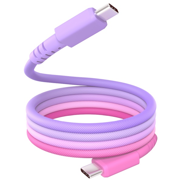 MOTTERU マグネットケーブル グラデーション PD240W対応 USB-C to USB-C 1m 磁力でまとまる 急速充電 データ転送 2年保証 コットンキャンディ