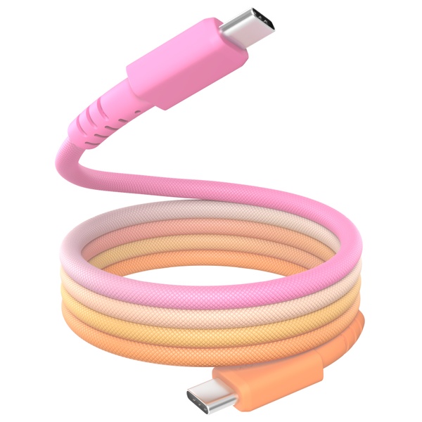 MOTTERU マグネットケーブル グラデーション PD240W対応 USB-C to USB-C 1m 磁力でまとまる 急速充電 データ転送 2年保証 ファジーネーブル