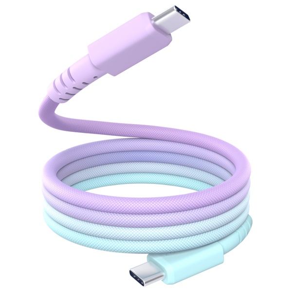 MOTTERU マグネットケーブル グラデーション PD240W対応 USB-C to USB-C 1m 磁力でまとまる 急速充電 データ転送 2年保証 マーメイド