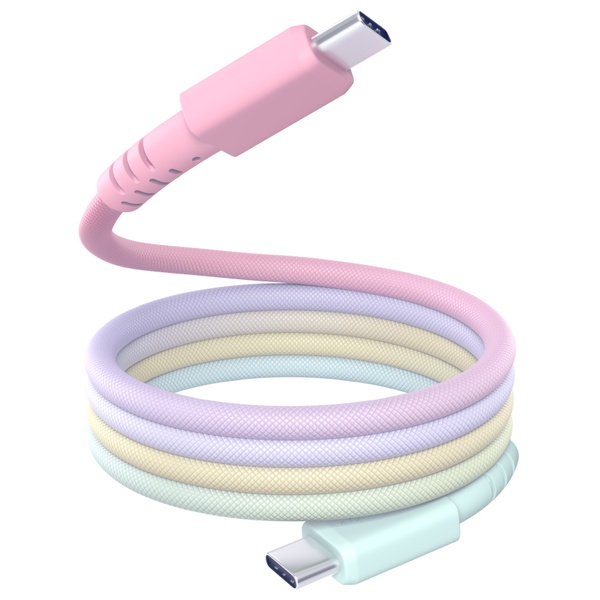 MOTTERU マグネットケーブル グラデーション PD240W対応 USB-C to USB-C 1m 磁力でまとまる 急速充電 データ転送 2年保証 シャーベット