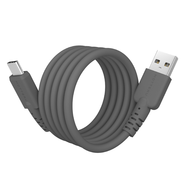 MOT マグネットシリコンケーブル USB-A to USB-C 1m 全8色 2年保証 スモーキーブラック (MOT-MGSAC100)