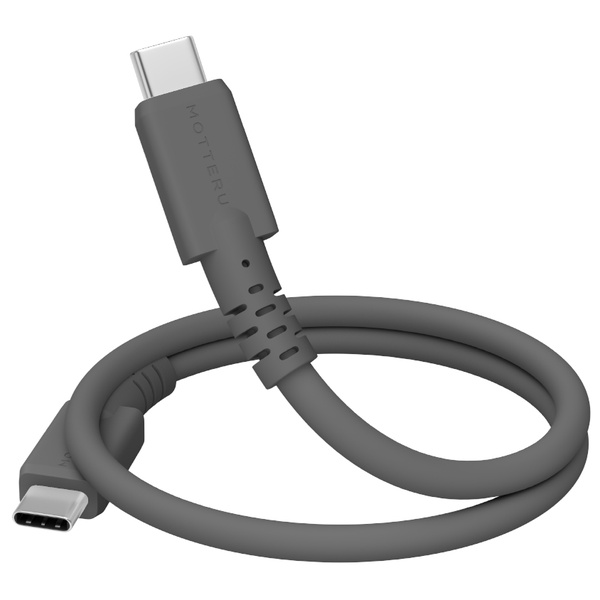 MOTTERU マグネットシリコンケーブル PD240W対応 USB-C to USB-C 50cm 2年保証 (MOT-MGSCC50) スモーキーブラック 製品サイズ約74(W)×44(D)×74(H)mm