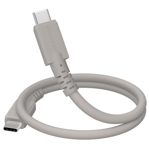 MOTTERU マグネットシリコンケーブル PD240W対応 USB-C to USB-C 50cm 2年保証 (MOT-MGSCC50) ラテグレージュ 製品サイズ約74(W)×44(D)×74(H)mm