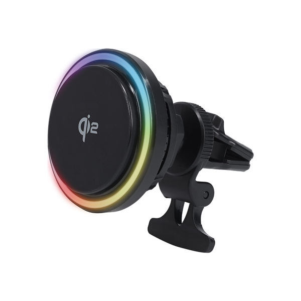 MOTTERU マグネット式 ワイヤレス充電器 車載 Qi2 MagSafe対応 15W 冷却ファン＆冷却プレート付 シリコンケーブル付属 ブラック 製品サイズ約142(W)×65(D)×155(H)mm