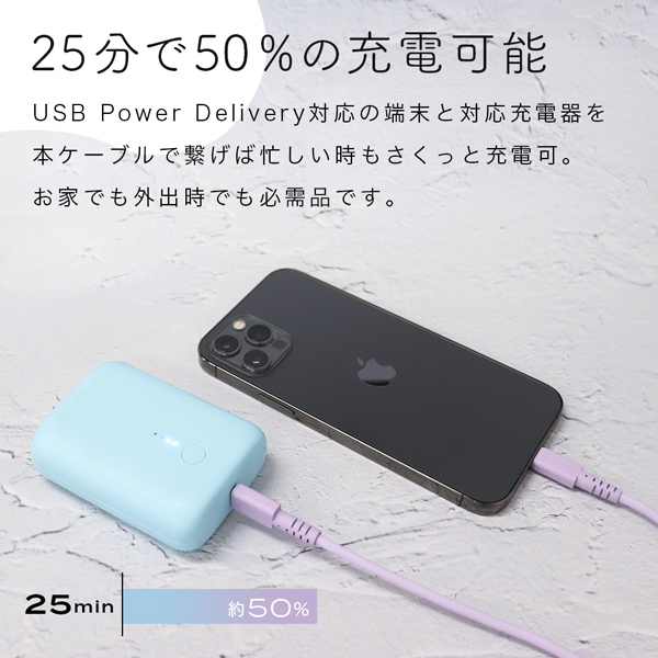 MOTTERU しなやかで絡まない シリコンケーブル 急速充電 データ転送対応 Apple MFi認証品 USB-C to Lightning 2m カラバリ全4色 2年保証 ピスタチオ