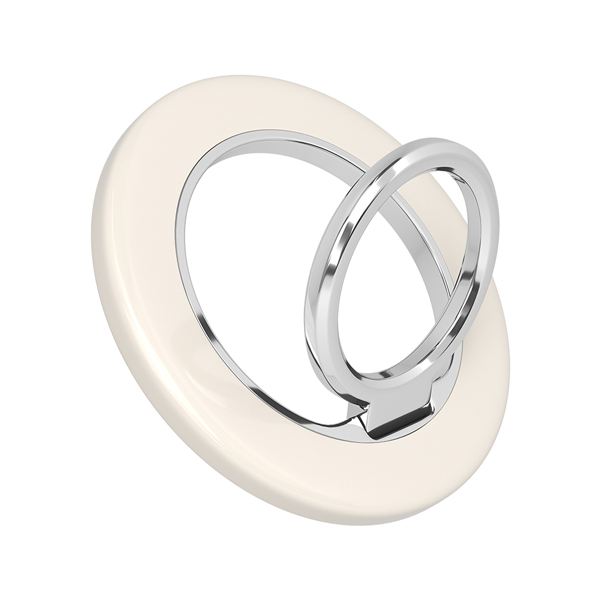 MOTTERU スマホリングスタンド Magsafe対応 マグネット式 360度回転 全4色（MOT-SRING01） アーモンドミルク 製品サイズ約58(W)×4(D)×58(H)mm