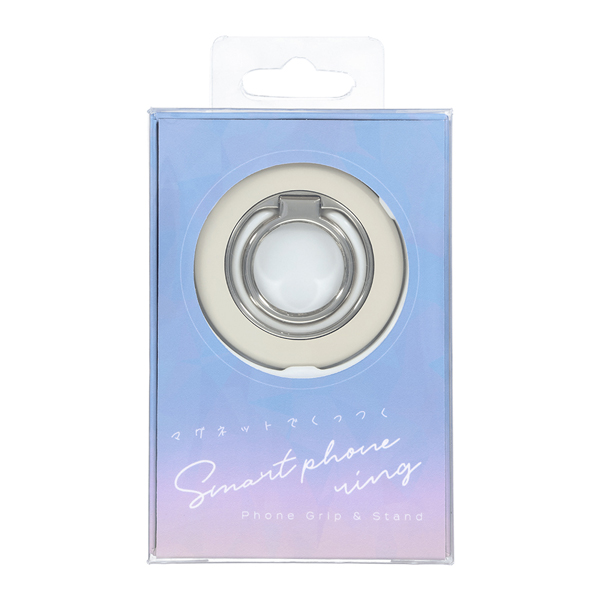 MOTTERU スマホリングスタンド Magsafe対応 マグネット式 360度回転 全4色（MOT-SRING01） アーモンドミルク 製品サイズ約58(W)×4(D)×58(H)mm