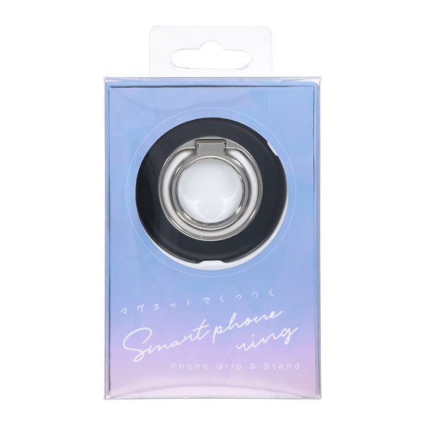 MOTTERU スマホリングスタンド Magsafe対応 マグネット式 360度回転 全4色（MOT-SRING01） マットブラック 製品サイズ約58(W)×4(D)×58(H)mm
