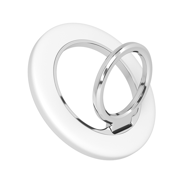 MOTTERU スマホリングスタンド Magsafe対応 マグネット式 360度回転 全4色（MOT-SRING01） マットホワイト 製品サイズ約58(W)×4(D)×58(H)mm