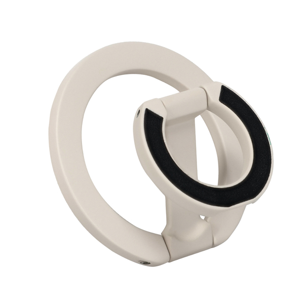 MOTTERU MagSafe対応 3Way マグネットリングスタンド アーモンドミルク 製品サイズ約58(W)×4(D)×56(H)mm