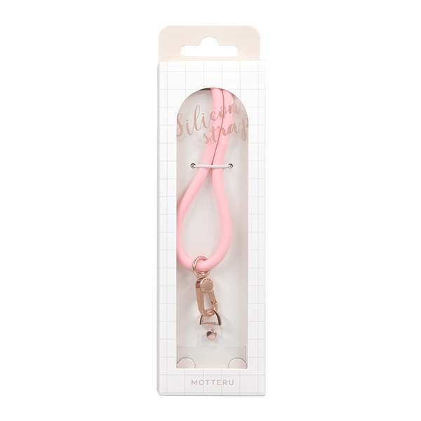 MOTTERU シリコンショルダーストラップ 自由に長さ調整できる 3way 全5色（MOT-STRAP01） ピンク 製品サイズ約60(W)×0.4(D)×40(H)mm