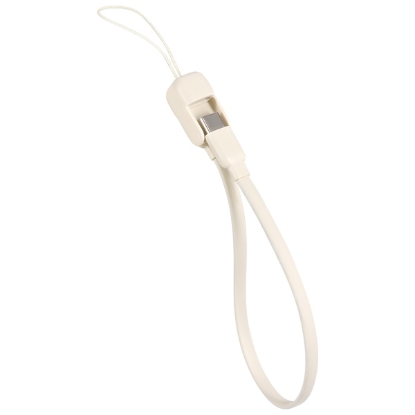 MOT ストラップ式充電ケーブル USB-C/USB-C 60W 20cm アーモンドミルク 製品サイズ約10.7(W)×5.7(D)×25.8(H)mm