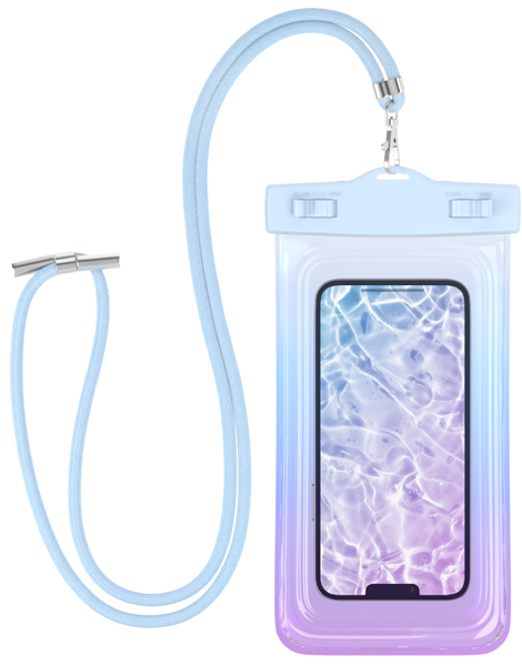 MOTTERU ケースにいれたまま写真撮影や通話ができる グラデーション防水ケース サンセットブルー