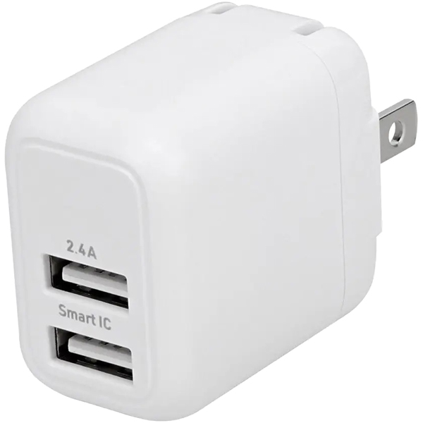 柔らかくて断線に強いUSB Type-Cケーブル付属AC充電器とType-A to Type-Cケーブルの楽々安心セット 1.2m ホワイト 製品サイズ約27(W)×43(D)×40(H)mm