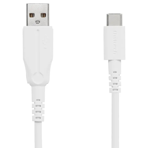 柔らかくて断線に強いUSB Type-Cケーブル付属AC充電器とType-A to Type-Cケーブルの楽々安心セット 1.2m ホワイト 製品サイズ約27(W)×43(D)×40(H)mm