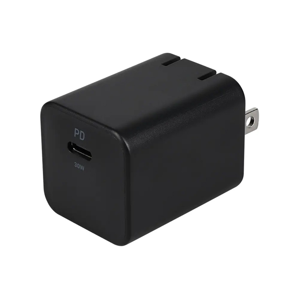 AC充電器/USB充電器/PD30W/1ポート/GaN採用/スマホ充電/PD対応iPad、iPhone、iPod、スマートフォン、タブレットPC、Wi-Fiルーター、加熱式たばこ等/ブラック
