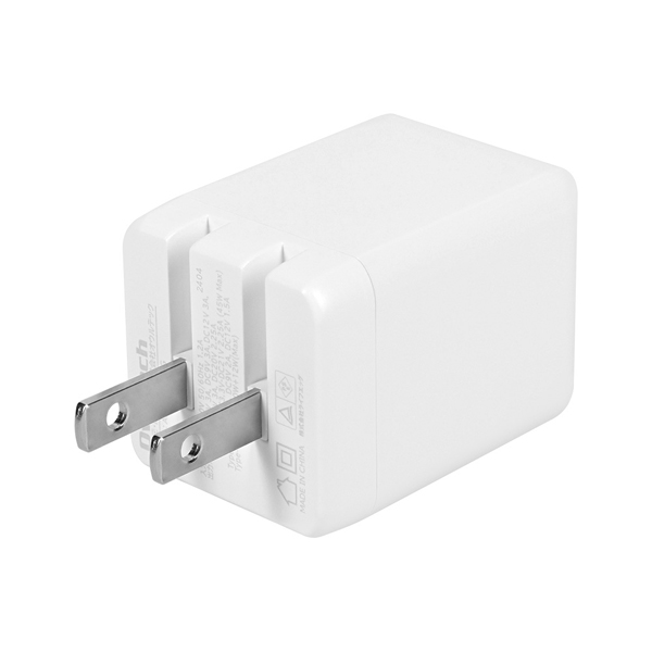 AC充電器/USB充電器/PD45W/2ポート/窒化ガリウム/スマホ充電/PD対応iPad、iPhone、iPod、スマートフォン、タブレットPC、Wi-Fiルーター、加熱式たばこ等/ホワイト