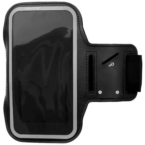 防水・防汗性能でランニング・運動時の音楽再生に最適 装着しながらスマートフォンの操作ができるアームバンド ブラック 製品サイズ約185(W)×24.5(D)×161.5(H)mm