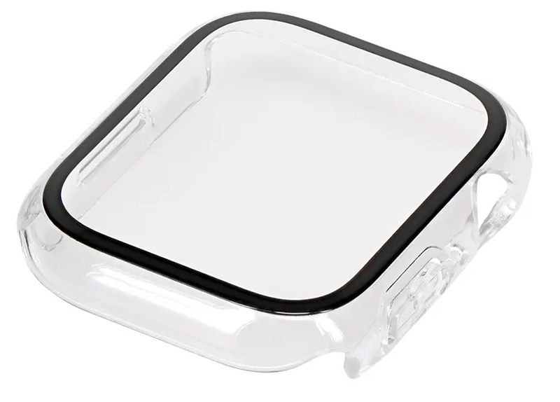 Apple Watchケース/ガラスフィルム一体型ケース/画面保護/45mm/Apple Watch用/クリア