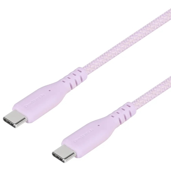 スマホ・タブレット用USBケーブル/USB2.0規格準拠/USB（C-C）/Power Delivery対応/PD60W/超タフ/やわらか/データ転送/2m/200cm/パープル