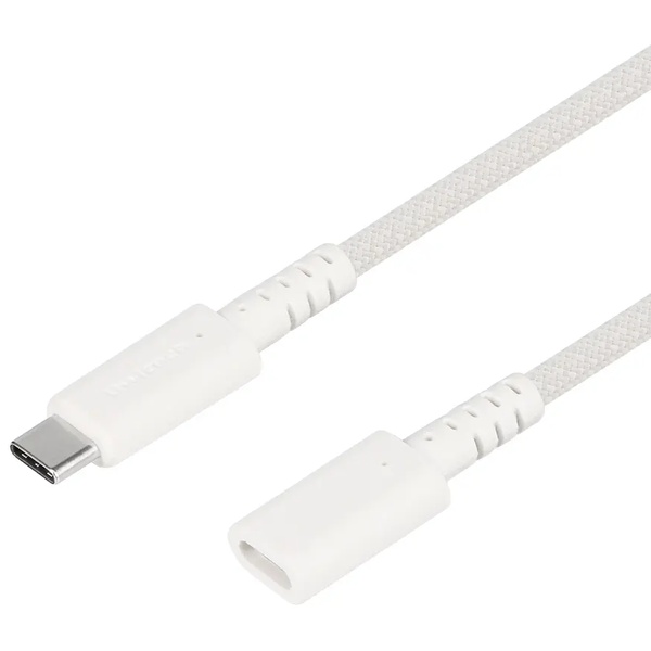 USB延長ケーブル/超タフ/USB Type-C to Type-C/Type-Cオス to Type-Cメス/断線に強い/やわらか/USB PD EPR 240W/240W対応（48V/5A）/1m/100cm/ホワイト