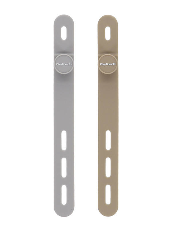 ケーブルバンド/シリコン/配線整理/留め具/お手入れ簡単/ソフトタッチ/2色/2本入り/クールグレー/モカブラウン