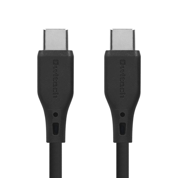 スマホ・タブレット用USBケーブル/USB2.0規格準拠/USB（C-C）/Power Delivery対応/PD60W/データ転送/エコナミクスケーブル/バイオマス素材使用/1.5m/150cm/ブラック