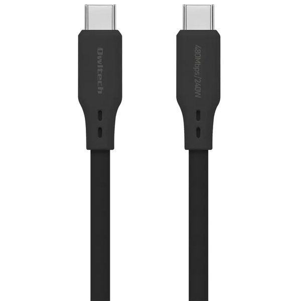 スマホ・タブレット用USBケーブル/USB2.0規格準拠/USB（C-C）/USB PD EPR対応/PD240W/しなやかシリコンで絡みにくい/データ転送/2m/200cm/ブラック
