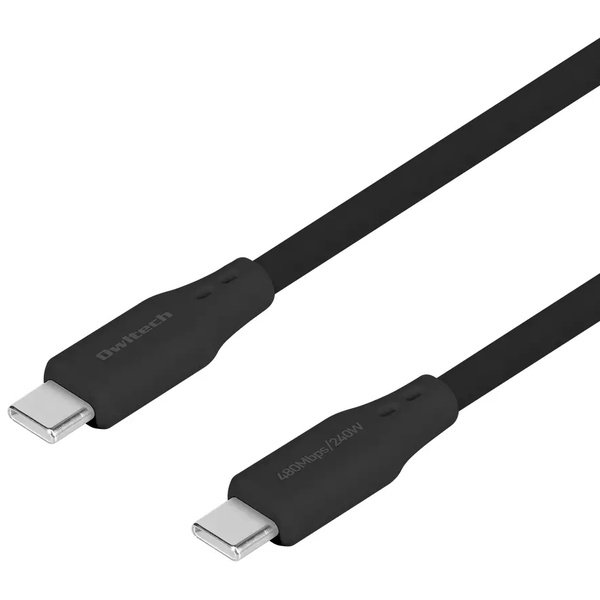 スマホ・タブレット用USBケーブル/USB2.0規格準拠/USB（C-C）/USB PD EPR対応/PD240W/しなやかシリコンで絡みにくい/データ転送/3m/300cm/ブラック